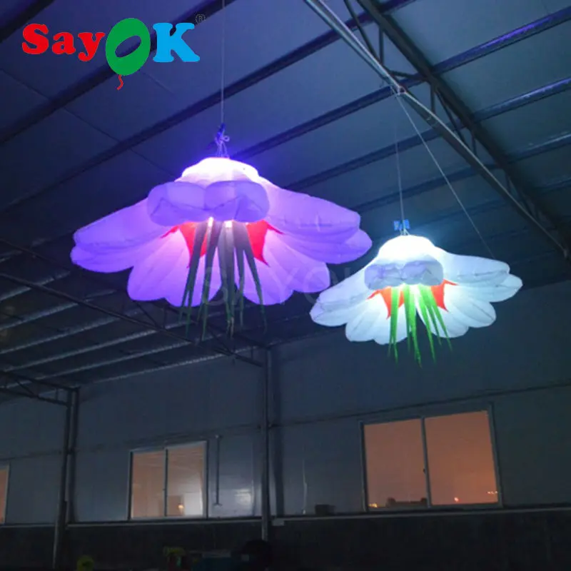 Надувные Подвесные светодиодные цветы Sayok диаметром 1 м/1 5 м/2 м сценическое