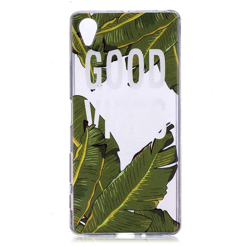 Для Sony Xperia E5 X XA XA1 ультра XA2 L2 XZ2 XZ компактный Роскошные листьев Прозрачный чехол