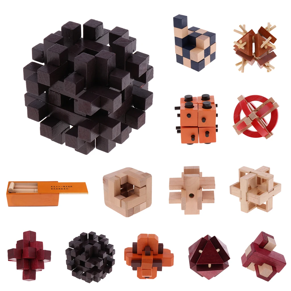 Испытайте себя! Разборка и сборка-классический деревянный замок Kong Ming