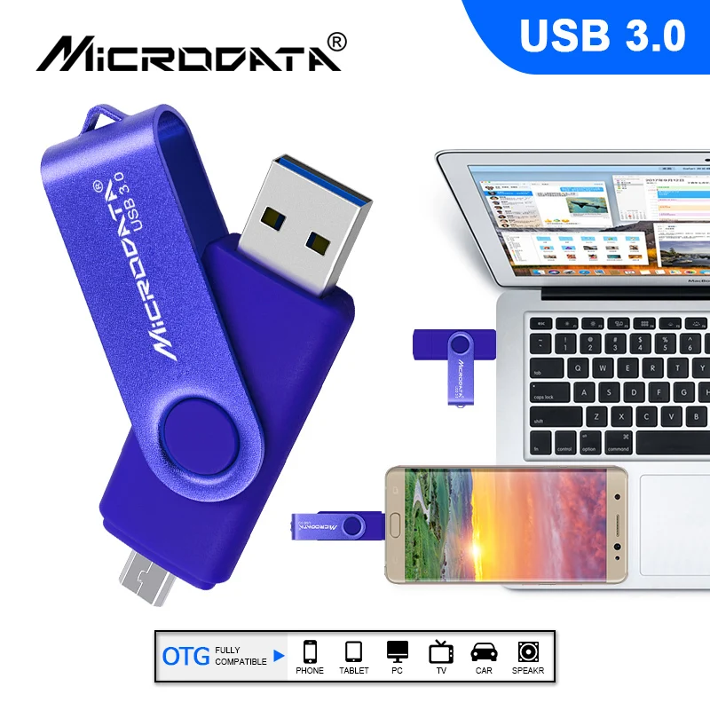 USB 3 0 Вращающийся 2 в 1 OTG флеш-накопитель 128 Гб 64 ГБ 32 16 высокоскоростной Android карты