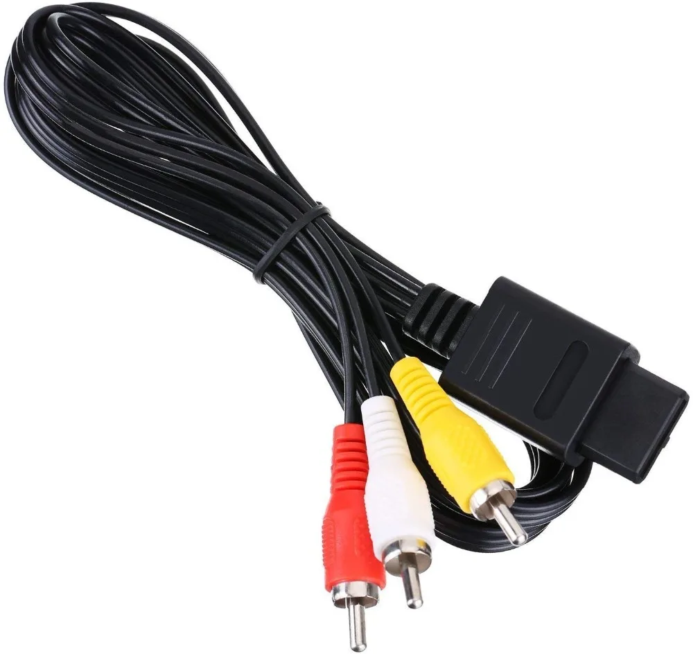 500 шт./партия игровой Кабель 1 8 м 6 футов AV TV RCA видео шнур кабель - Цена: 30756.94