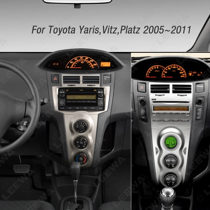 Автомагнитола LEEWA 2DIN для Toyota Yaris Vitz Platz|dvd frame|installation kitdash fascia |