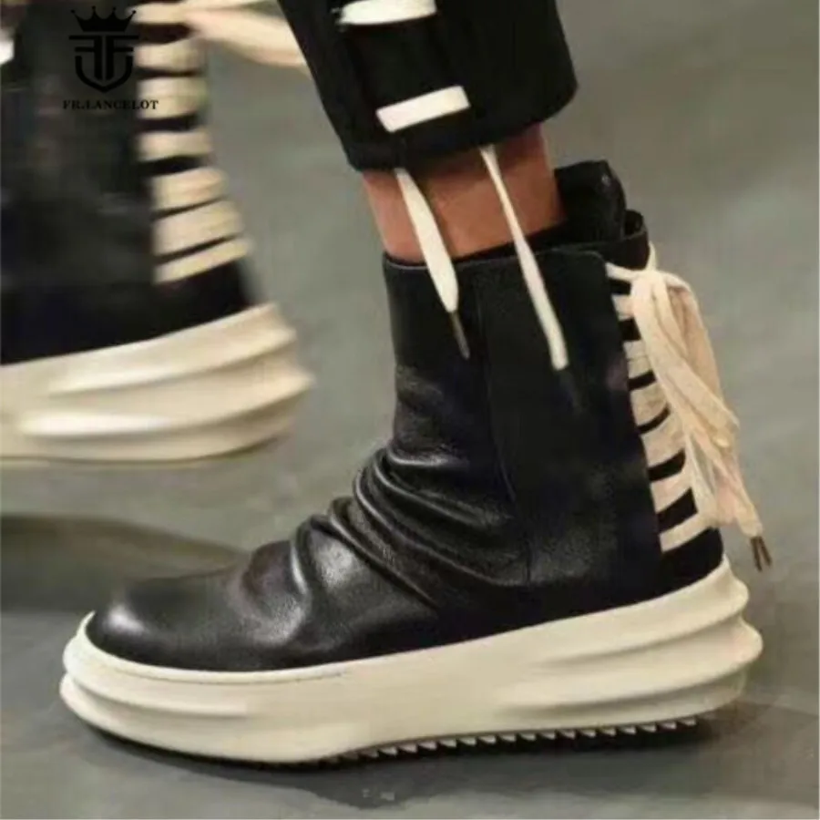 2017 г. новые зимние ботинки из натуральной воловьей кожи с высоким берцем и