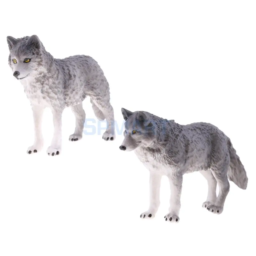 Реалистичная фигурка животного волка 2 шт. Детская развивающая игрушка украшение