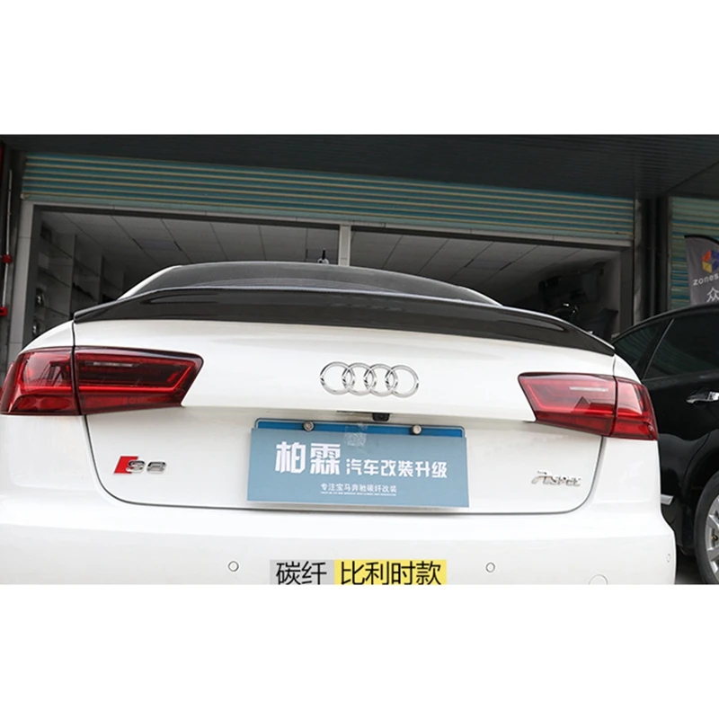 Для Audi A6 C7 спойлер S6 углеродного волокна спойлер задний багажник крыло для Audi A6 C7/4G 2012-до 4 Двери Седан только