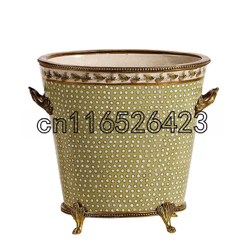 Европейский стиль керамические вставки медные украшения ретро гостиная ремесла