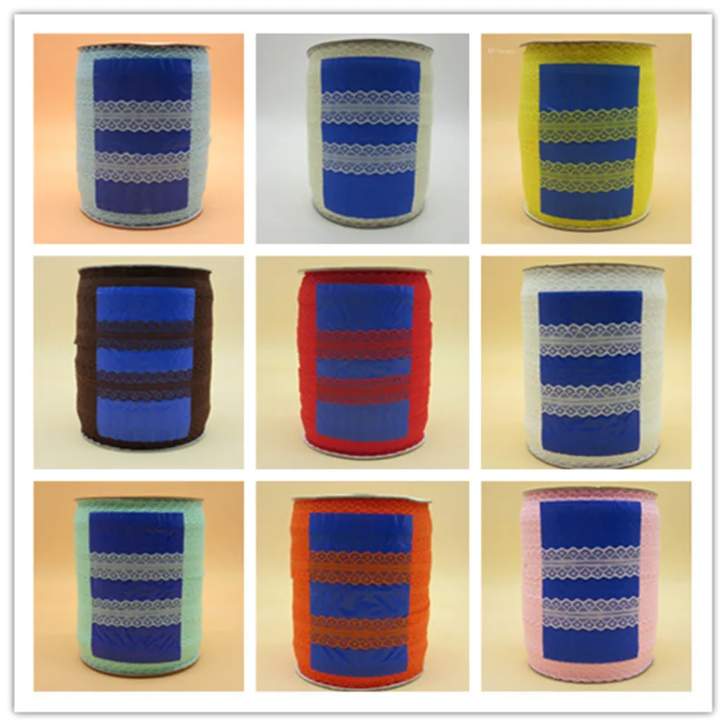 Оптовая продажа 2000 ярдов/рулон кружево лента тесьма 45 мм широкая отделка DIY