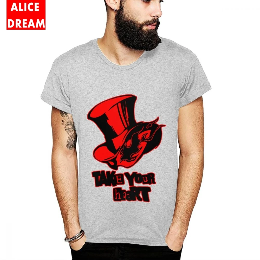 Забавная футболка унисекс Джокер Persona 5 с сердцем Повседневная 100% хлопок