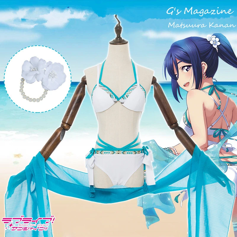 Love Live Sunshine Aqours G's Magazine костюм для косплея Chika Riko Dia Ruby Yoshiko Mari женские летние