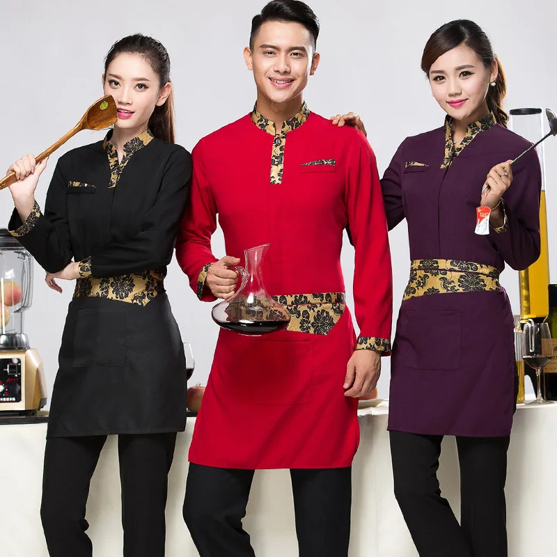 Униформа для отеля осенне-зимнее женское платье с длинными рукавами ресторана