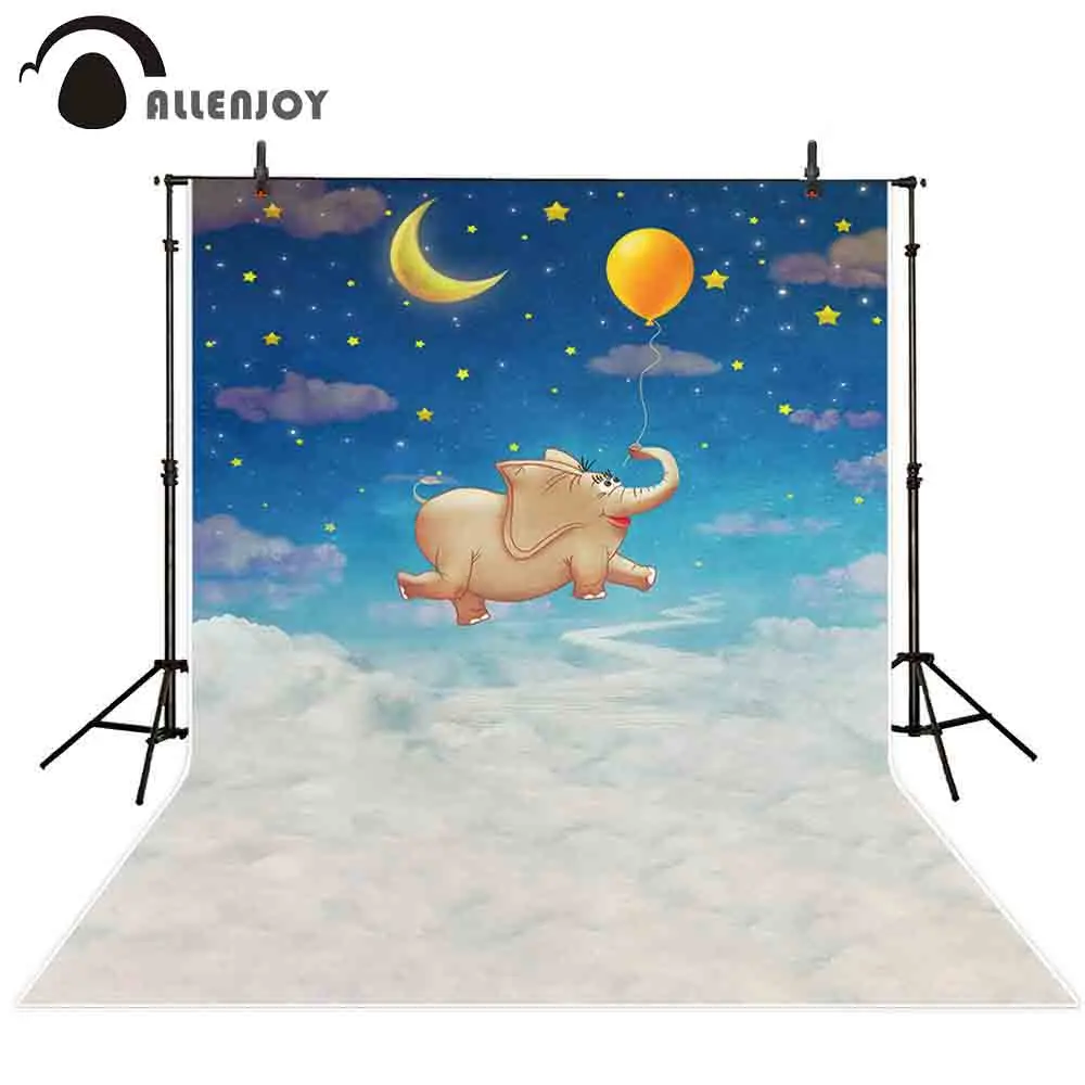 Allenjoy фоны для фотостудии красивое голубое небо Сияющие Звезды Луна милый слон