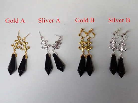 

4 стиля хрустальные серьги чёрные женские серьги-гвоздики Chibiusa клипсы для ушей аниме черная луна стикер косплей реквизит