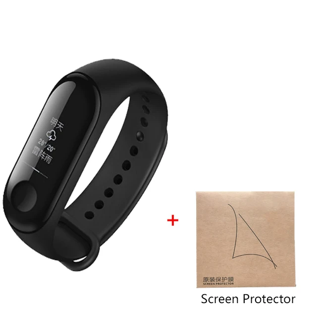 CN ver n films Xiaomi Mi-браслет 3 полосы 3 Смарт-браслет 0,7" OLED сенсорный экран 5 АТМ плавание Отклонение вызова Пульс шаг время - Цвет: CN ver n films