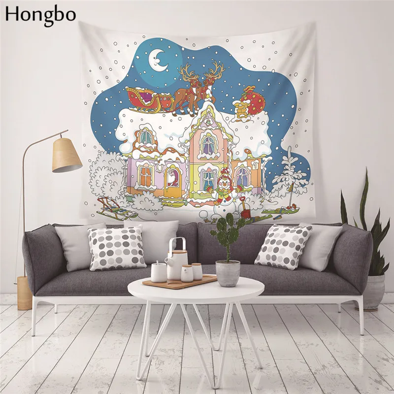 Гобелен Hongbo с принтом снежинок снеговик Санта-Клаус новый год Счастливого