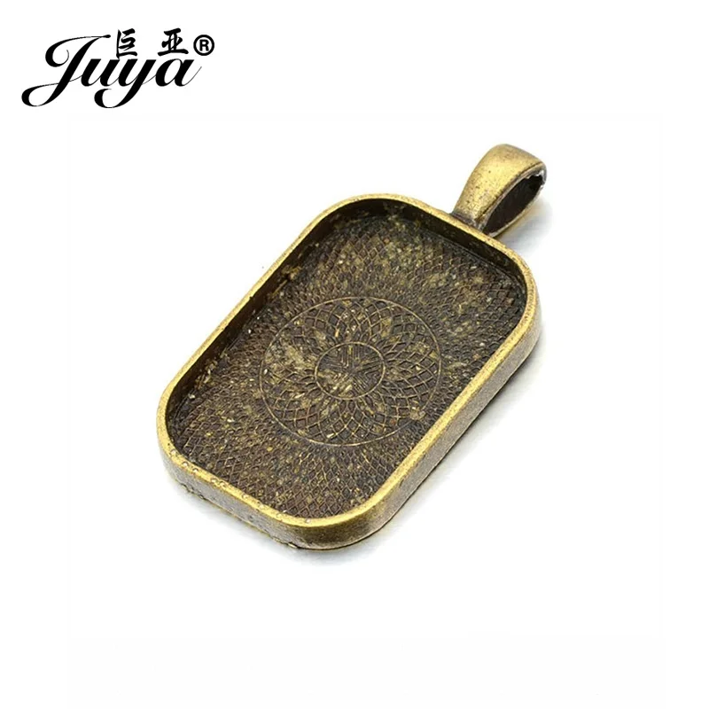 Базовые Подвески JUYA с кабошонами настройки рамки 4 шт./лот 20x30 мм прямоугольный