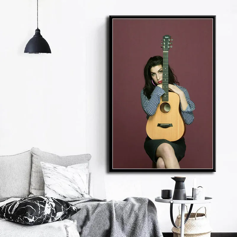 P475 Amy Winehouse музыкальный певец звезда поп-арт, живопись Шелковый Холст плакат настенный домашний декор
