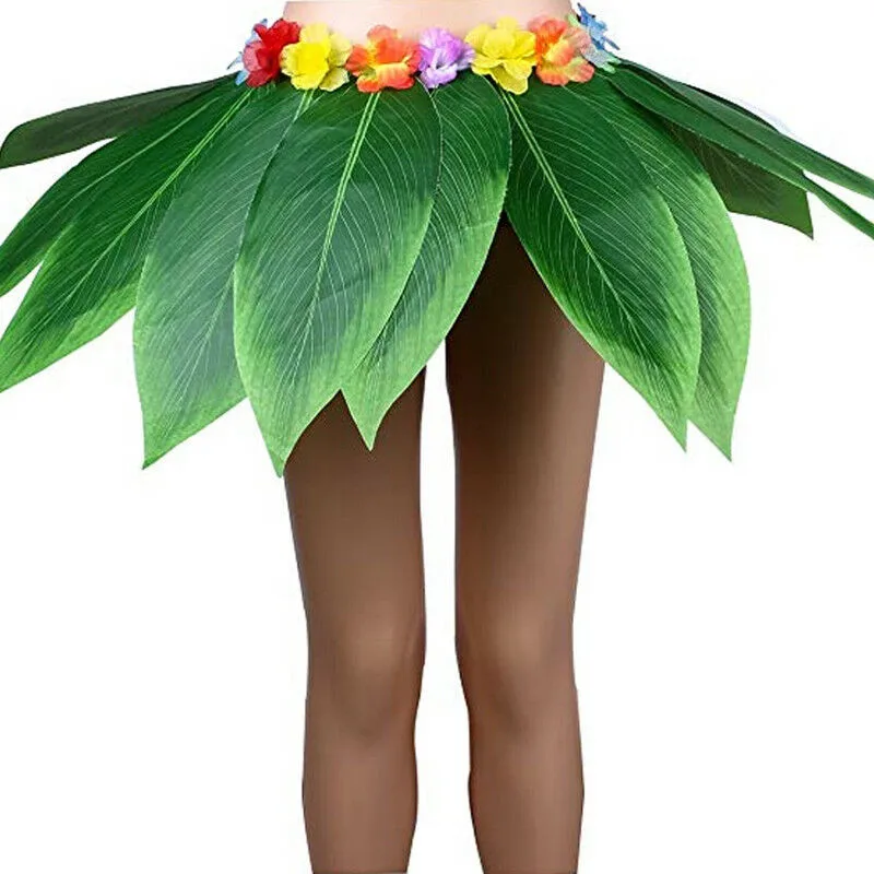 1Pcs Hawaiian Artificial Leaves Grass Mini Skirt For Women Hawaii Flower Beach 2019 Summer Holiday Wedding Party | Женская одежда