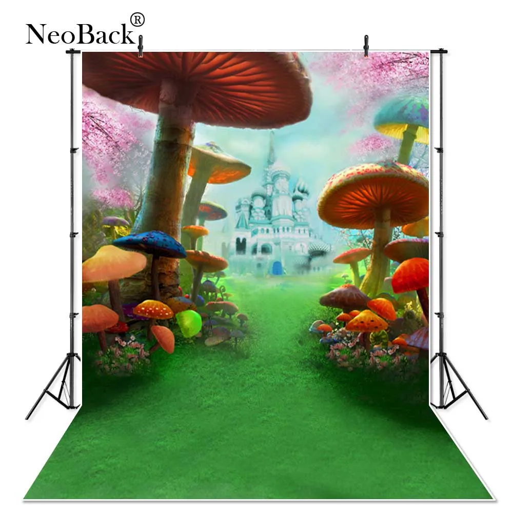 NeoBack Весна Пасхальный лес фотографии фоны дети фотостудия грибы эльфы Цветы фото фон - Цвет: P1309