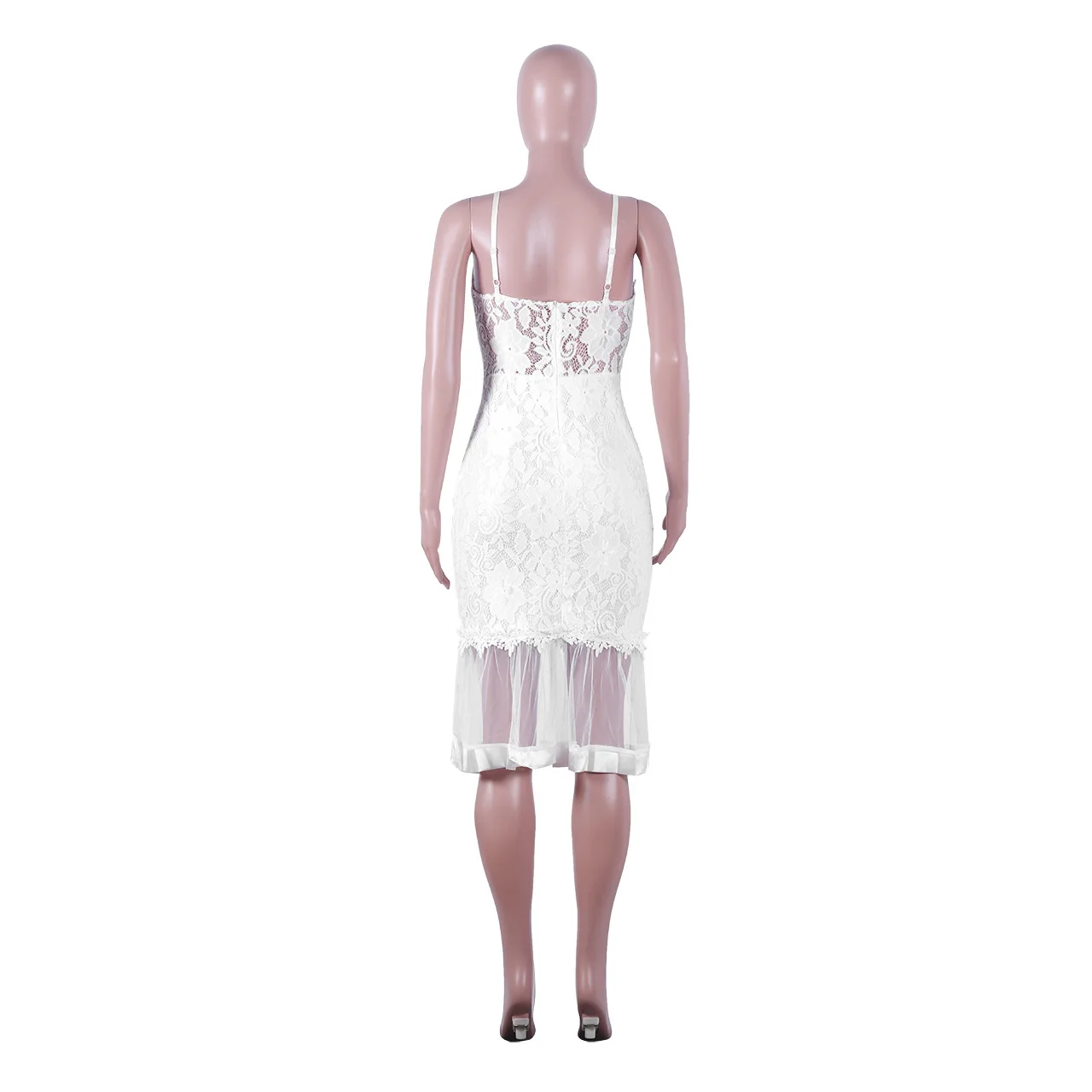 Модное однотонное женское платье Весна Лето Спагетти ремень без рукавов Boho Макси платья Кружева Vestido