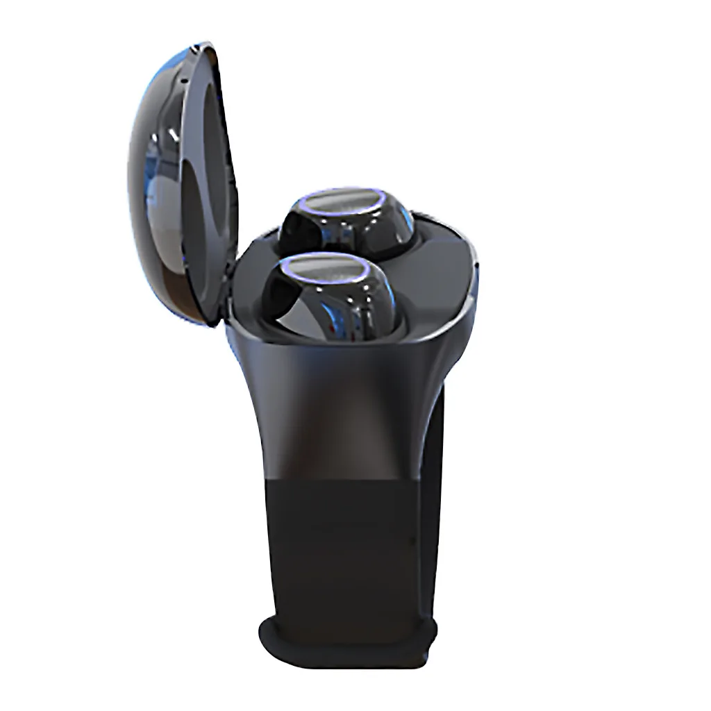 Black Bluetooth, беспроводные наушники для redmi airdots, наушники, интеллектуальный трекер, браслет 5,0, наушники, ручной аудио звук, 2 в 1 - Цвет: Black