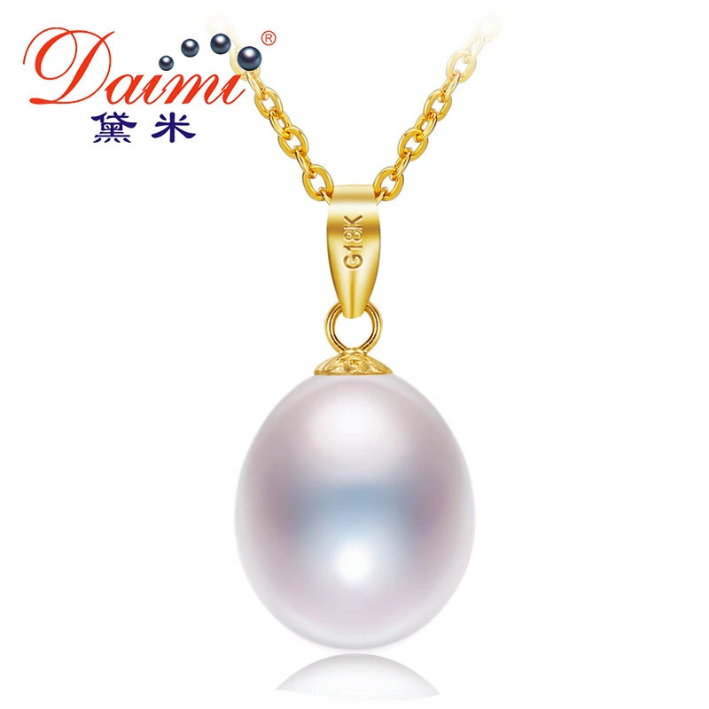 DAIMI ожерелье с подвеской из 18-каратного желтого золота и черного жемчуга