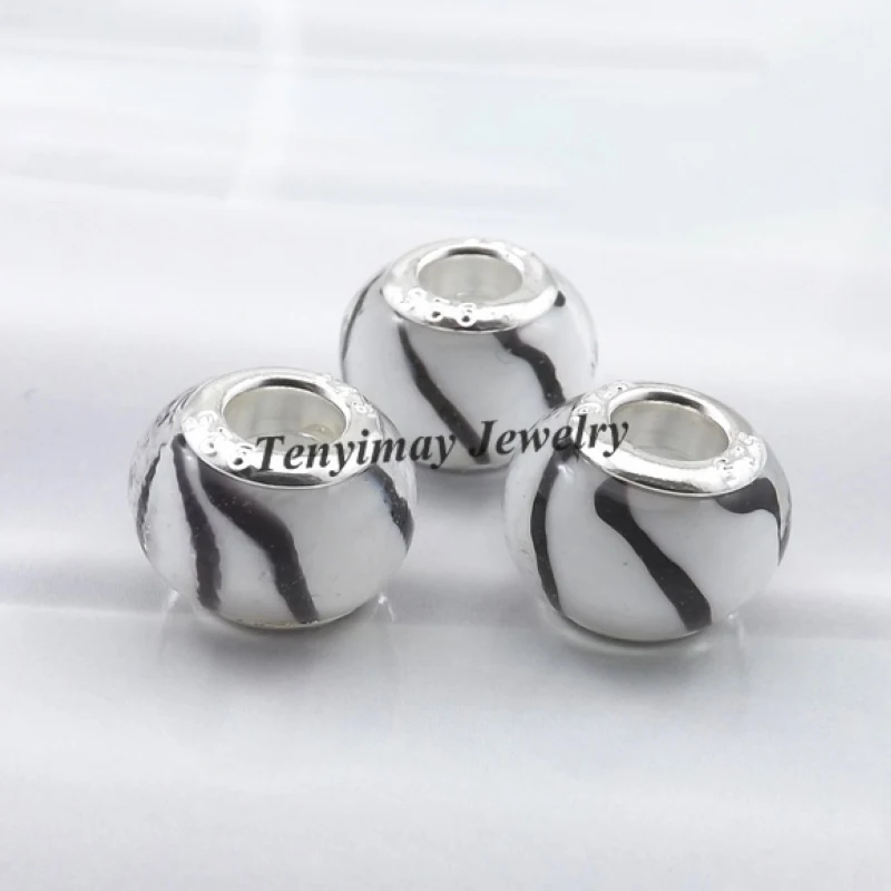 Модные стеклянные бусины в европейском стиле с большим отверстием для DIY 50 шт./лот