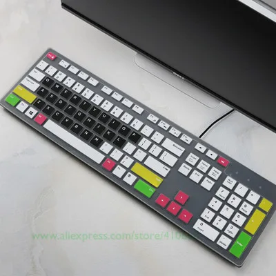 Color 1 Силиконовая крышка клавиатуры для DELL inspiron 5459 I3455 3459 3650 AIO kb4021 sk8120 все-в-одном ПК настольный водонепроницаемый протектор кожи - Цвет: Color 1