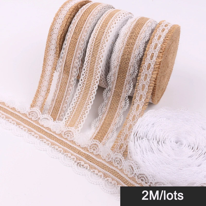 2 м/лот лента из джута мешковины Natural джутовое кружево Vintage конопляная ткань Hessian DIY