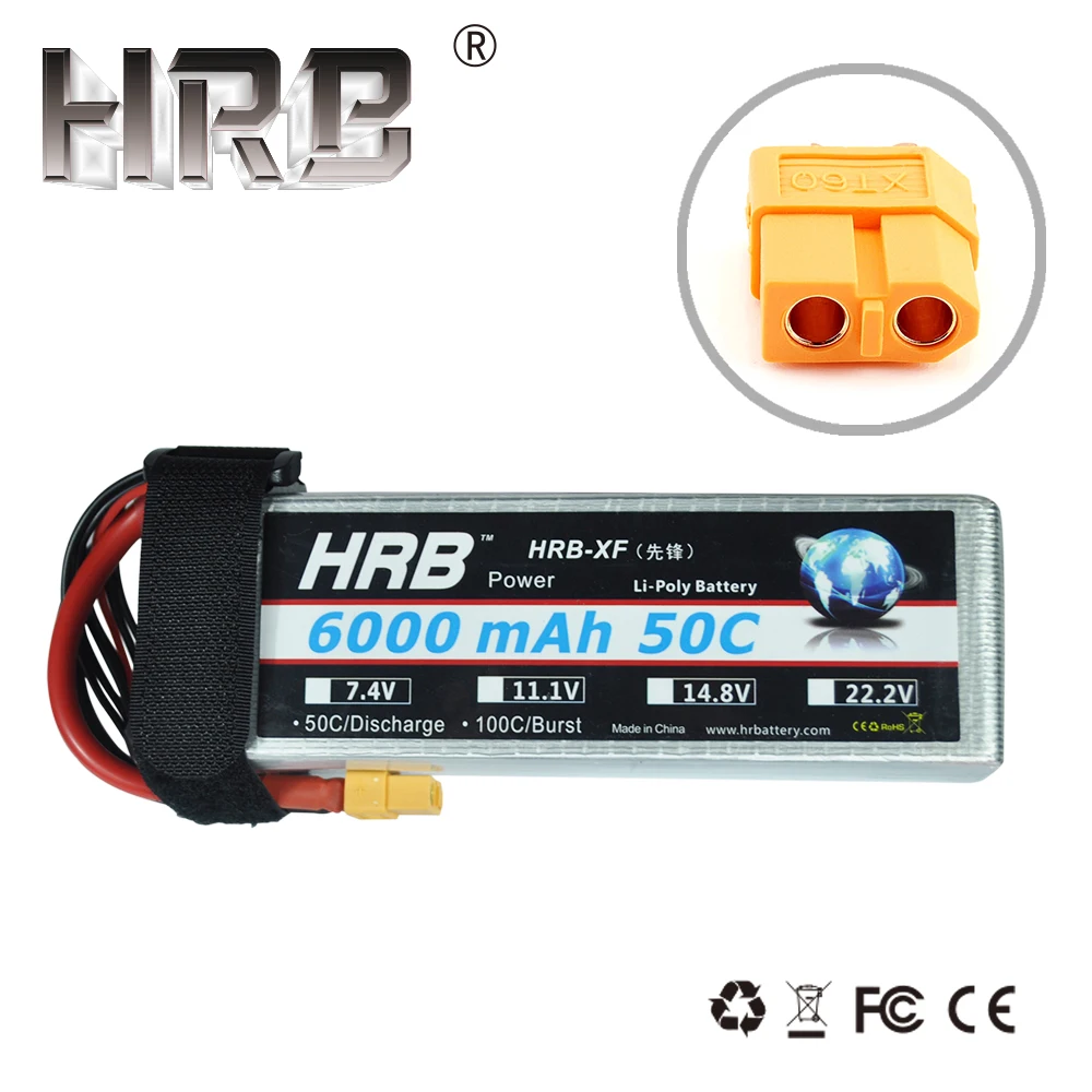 Аккумулятор hrb lipo 6S 22,2 V 6000mAh 50C XT60 XT90 EC5 T Deans TRX для Phantom RC вертолета самолета мультикоптера лодки запчасти для автомобилей