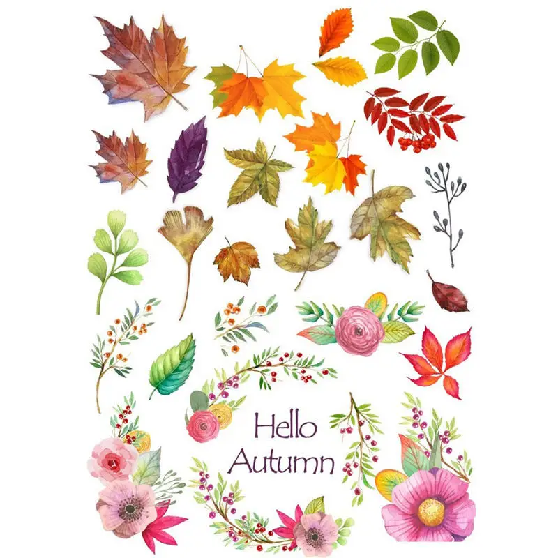 sz07001 2 шт./партия Hello осенние листья деко альбом для скрапбукинга пуля журнал канцелярские наклейки планировщик Дневник Школьные офисные принадлежности для рукоделия - Цвет: sz07001