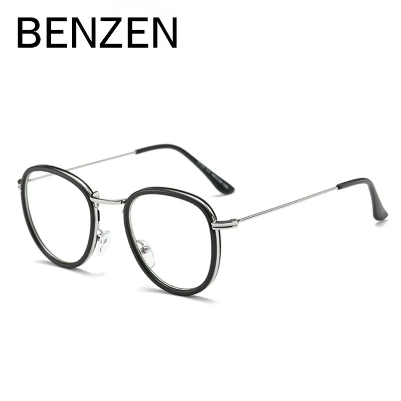 BENZEN винтажные очки с защитой от Голубых лучей для компьютера, очки для чтения для компьютера, рабочие очки для мужчин и женщин, игровые очки с Чехол 5096 - Цвет оправы: SCRUB BLACK