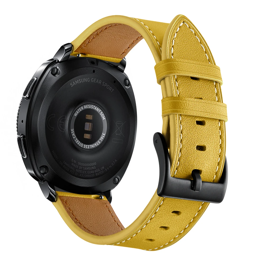 Модный ремешок из натуральной кожи для samsung gear Sport S4 20 мм красный синий желтый 6