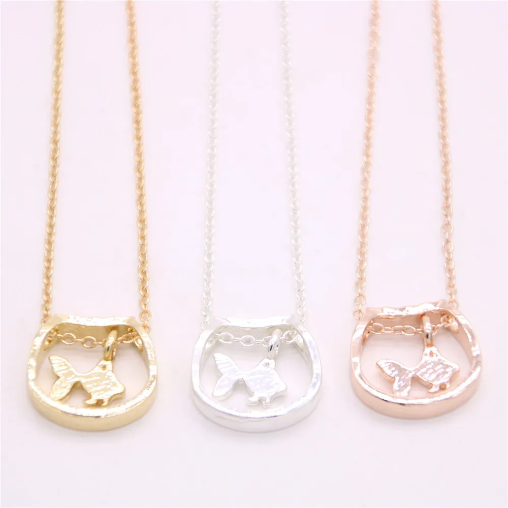 Hot fish and tank pendant necklace Child interest designed for women | Украшения и аксессуары