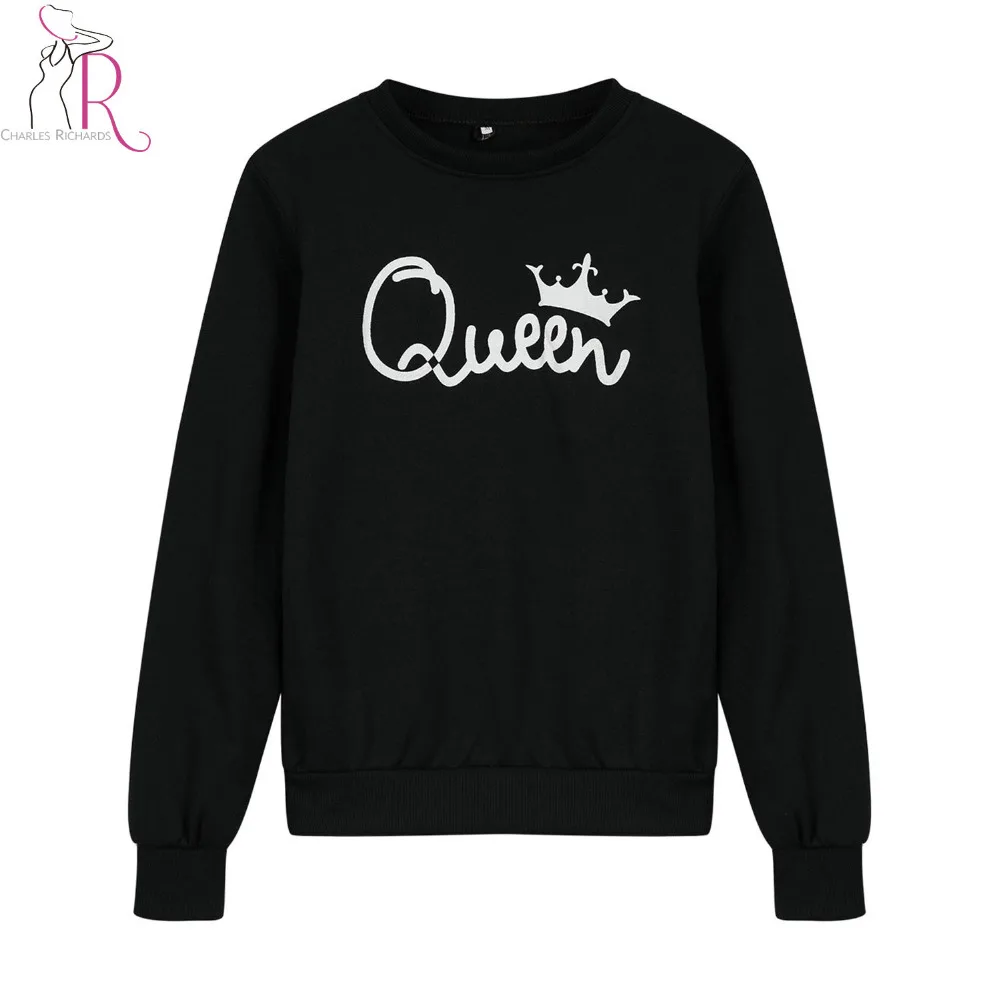 3 цвета для женщин толстовка queen печати спереди круглый средства ухода за кожей