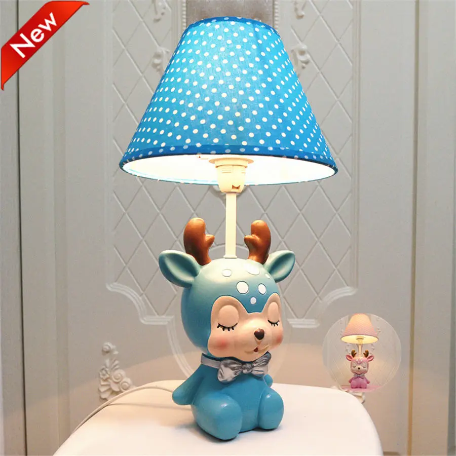 Милый мультяшный Рождественский олень полимерная настольная лампа для детей