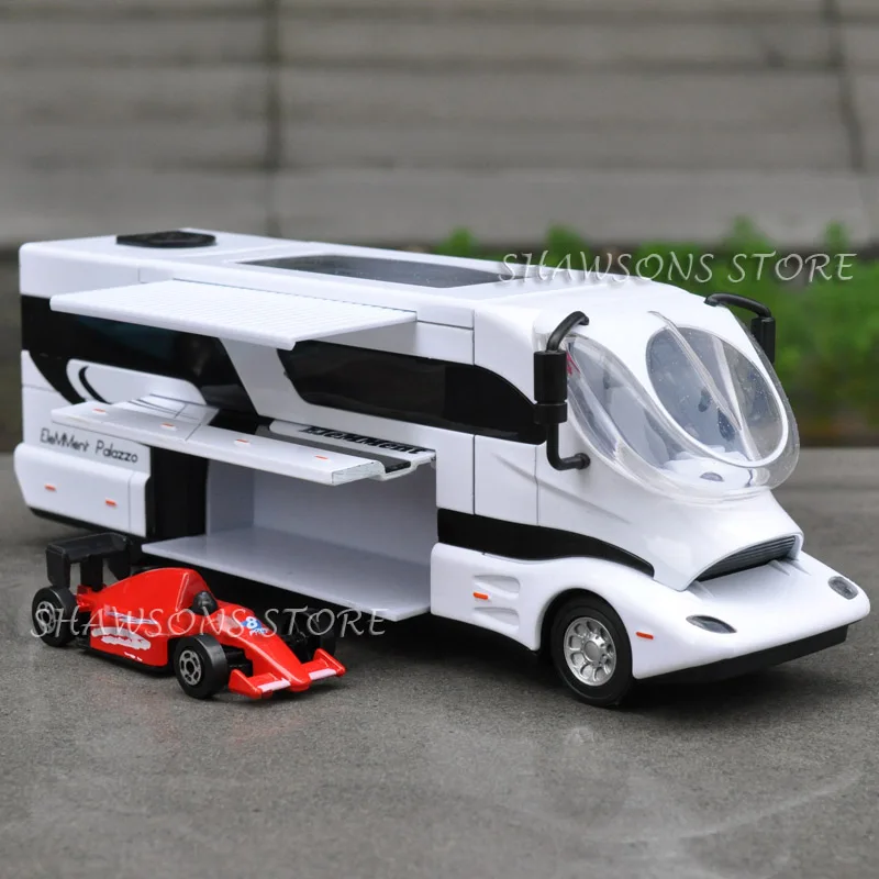 

1:50 Diecast Metal Model Toys Elemment Palazzo Luxury RV Pull Back Camper Van Replica With Sound & Light