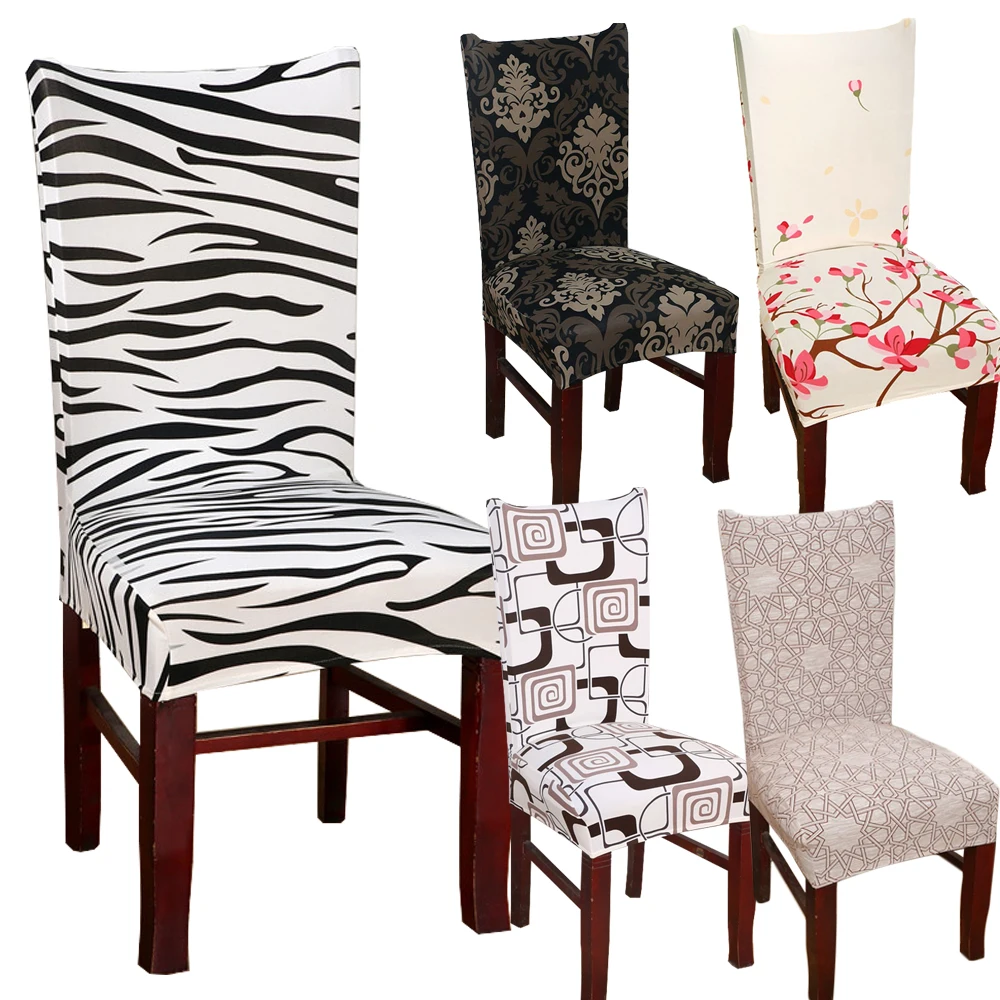 Эластичный чехол из спандекса для обеденного стула с принтом современный