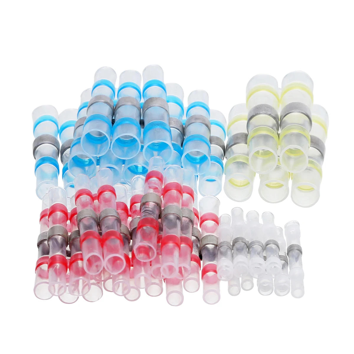 100 шт. смешанные термоусадочные клеммы для сортировки водонепроницаемые трубки