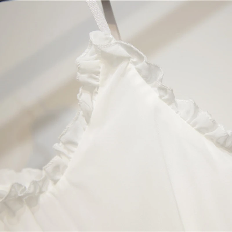 2020 Новое модное женское платье средней длины без рукавов шифоновое белое