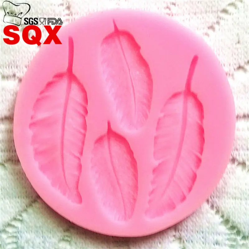 3D fall Feathers Fondant Cake Decorating Tools silicone soap mold Silicone Mold kitchen accessories SQ1437 | Дом и сад