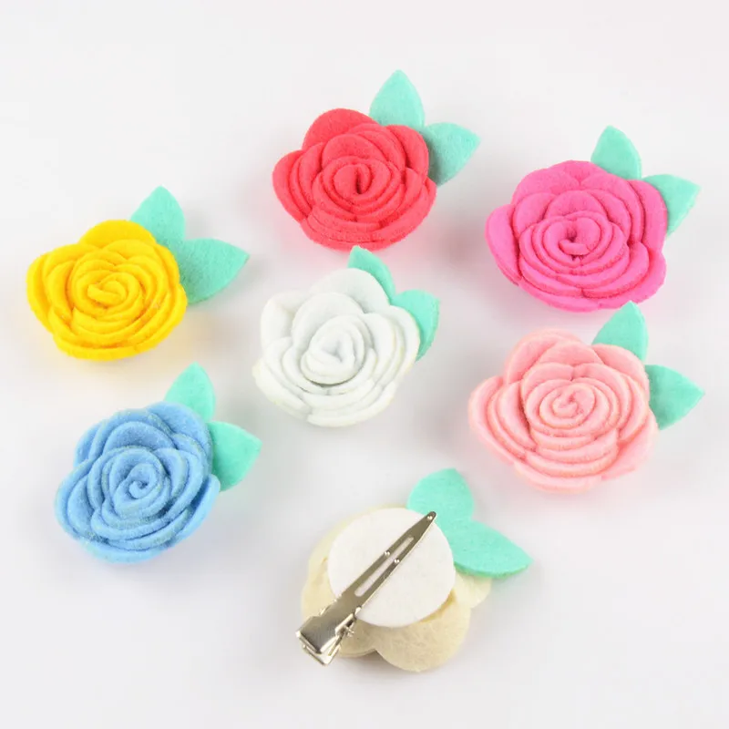 Оптовая продажа 60 шт./лот 1 6 дюйма заколки для волос из войлочной ткани мини
