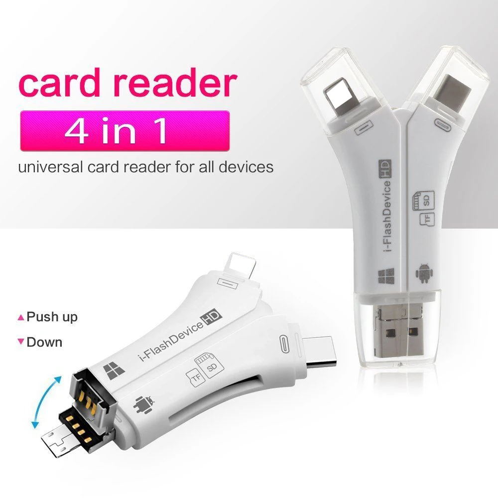 Все в 1 i флэш-накопитель Micro usb type C устройство для чтения карт SD TF OTG адаптер для iPhone XS MAX XR 5 6 7 8 x для Macbook Android Phone