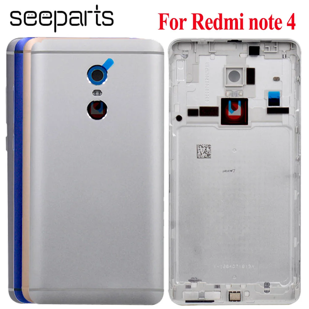 

Металлическая Крышка батарейного отсека для Xiaomi Redmi Note 4, задняя крышка батарейного отсека, дверной корпус для Redmi Note 4, задняя крышка, запасные части