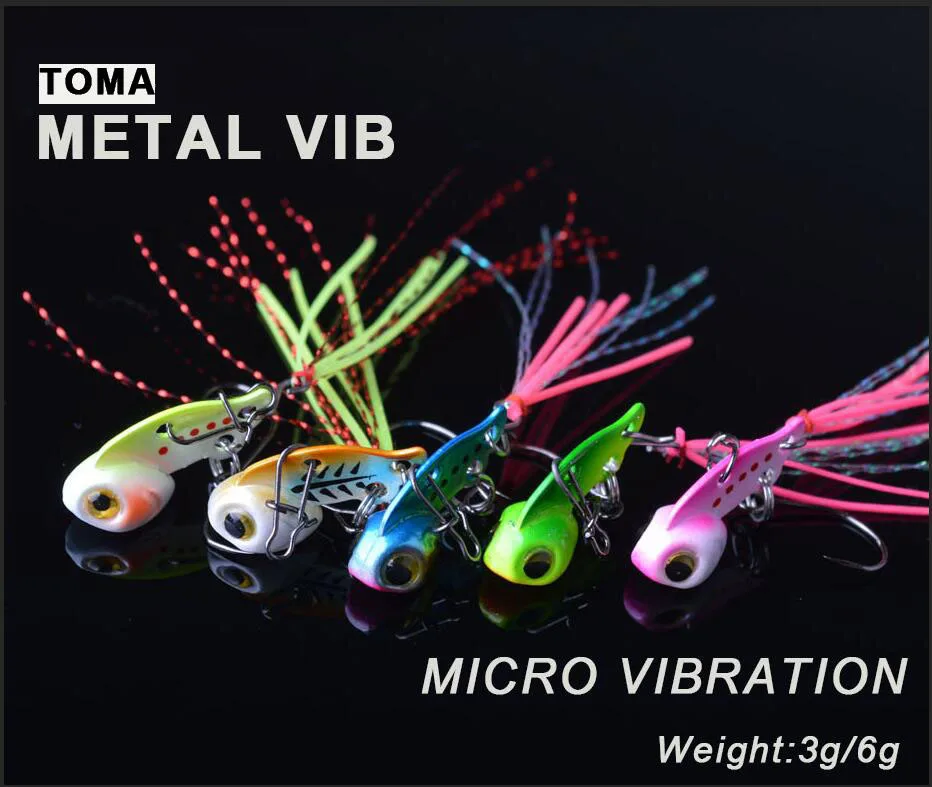 TOMA Mini VIB металлическая приманка, микро вибрационные рыболовные приманки, 3 г, 6 г, Спиннер, приманка, ложка с одним крюком, искусственные приманки для рыбалки