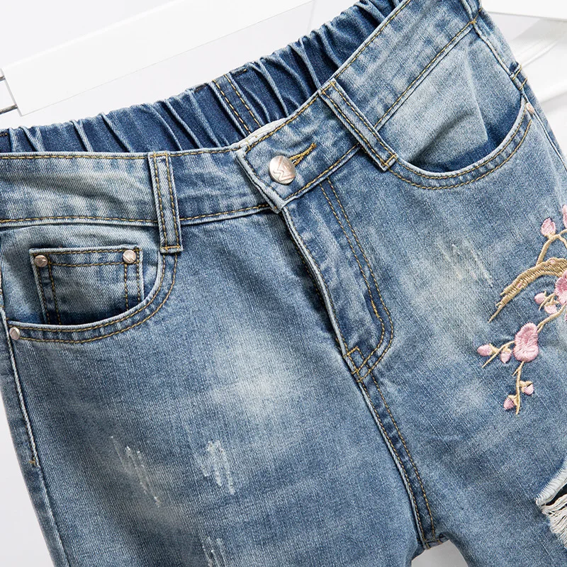 

Women Fashion Hole Ripped High Waist Jean 2018 New Autumn Stretch Slim Sexy Harem Pant for Women Plus Size Jeans