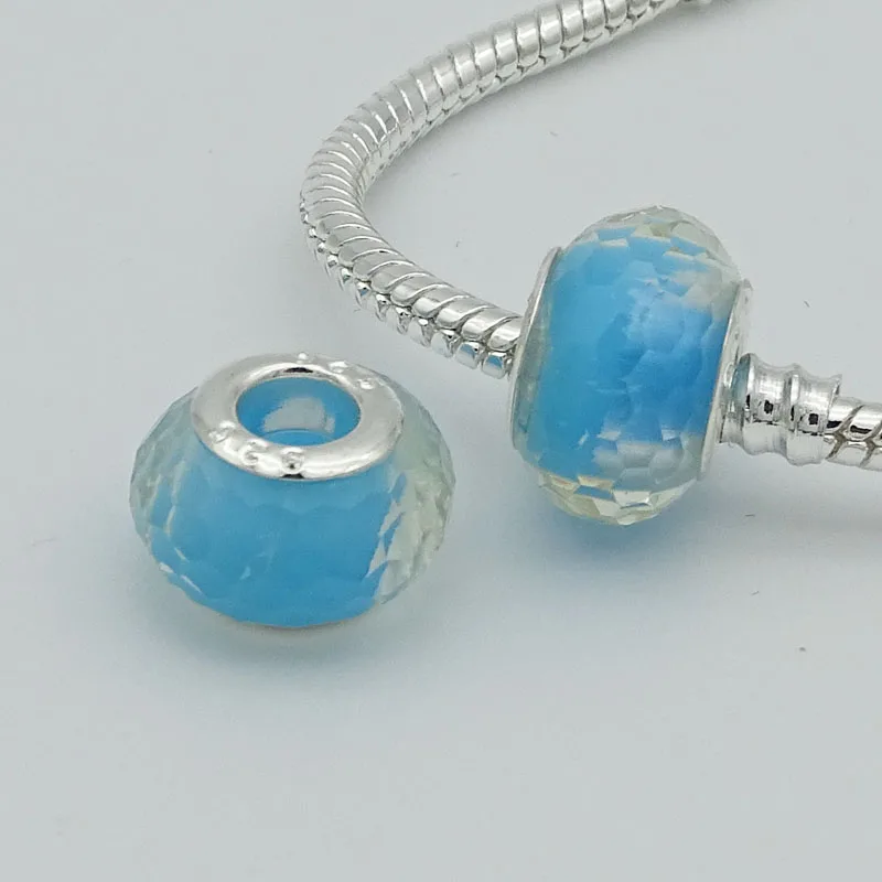 Candy blue Смешанные цвета 12 шт./лот граненое муранское стеклянные бусины из хрусталя амулеты подходят к европейской Пандоре браслеты ожерелья - Цвет: Candy blue