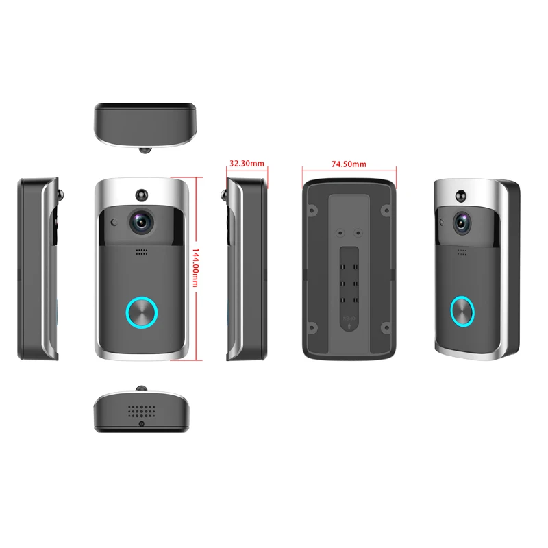 

WiFi Wireless Security IR Alarm DoorBell HD 720P Visual Intercom Recording Video Door Phone Remote Home Monitoring Night Vision