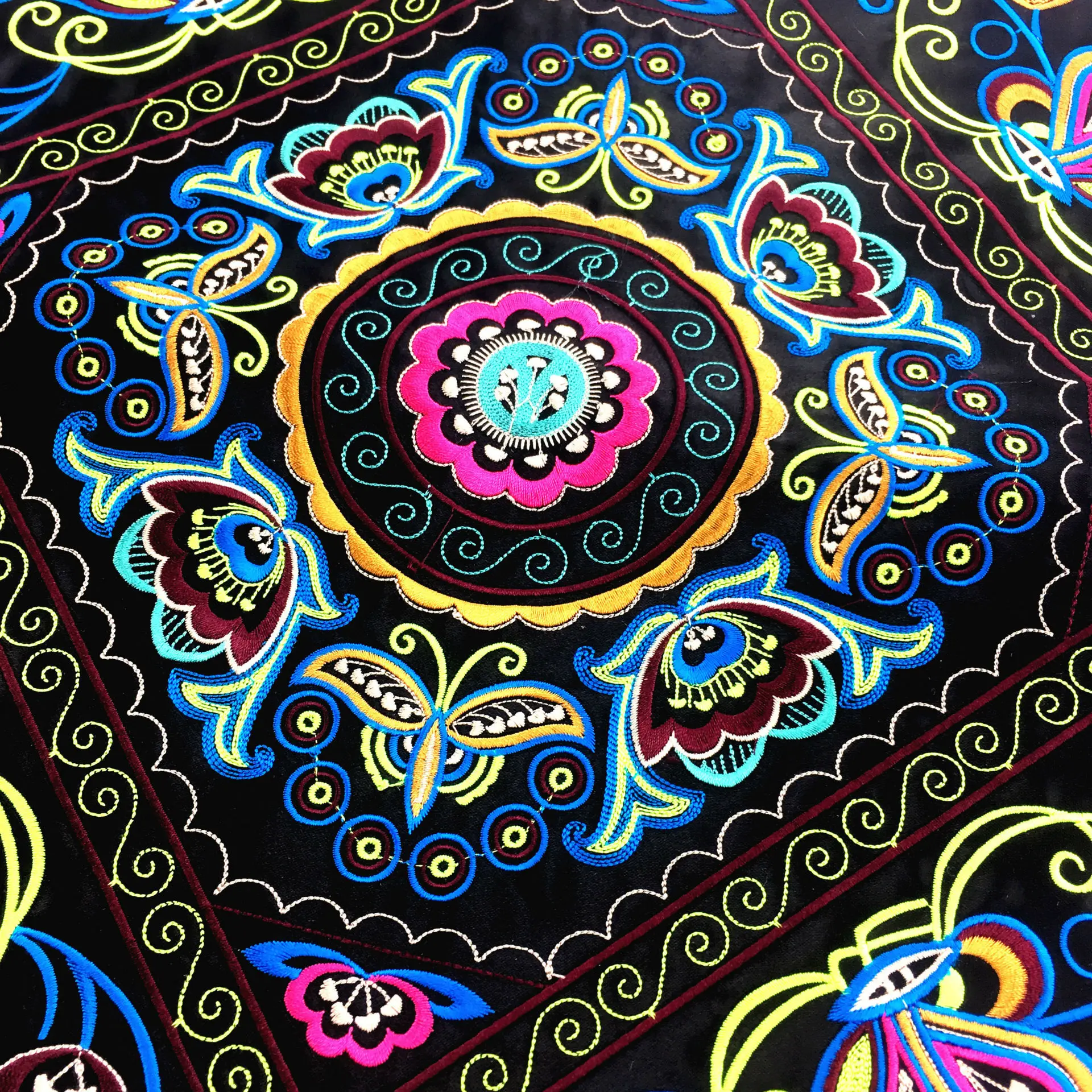 Большой квадратный вышитый патчи этнические нашивки Miao Швейные аксессуары сумка