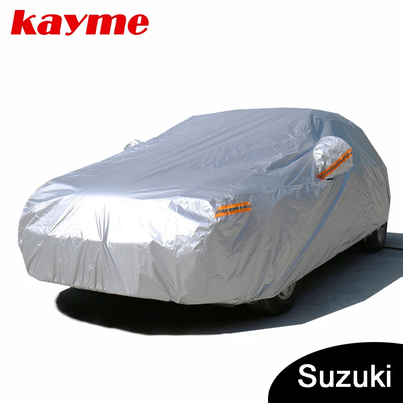 

Kayme Waterproof full car covers sun dust Rain protection car cover auto suv for Suzuki grand vitara swift sx4 jimny samural