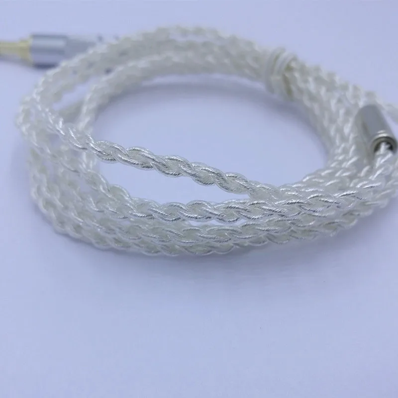 RY-c11 1,2 м DIY Замена кабеля 3,5 мм с серебряным покрытием Модернизированный проволока 4 многожильный провод кабель для ремонта Сделай Сам HIFI кабель для наушников